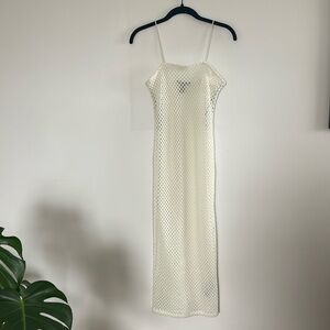 Forever 21 Size S Off-white Fishnet Style Long Dress